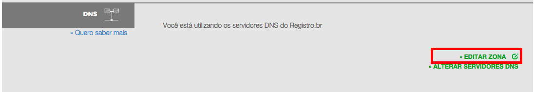 Imagem indicando a opção de DNS