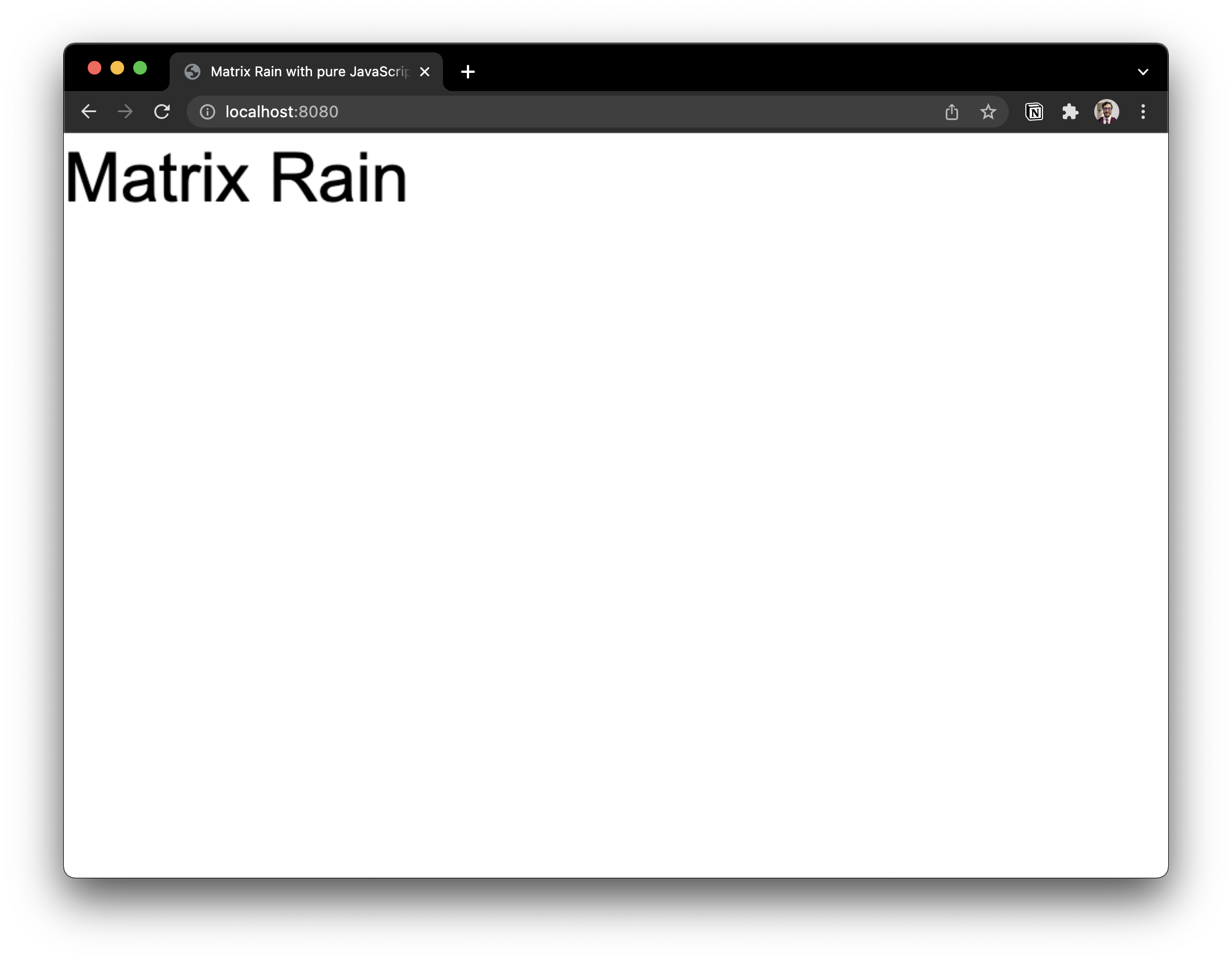Matrix rain escrito em preto na tela