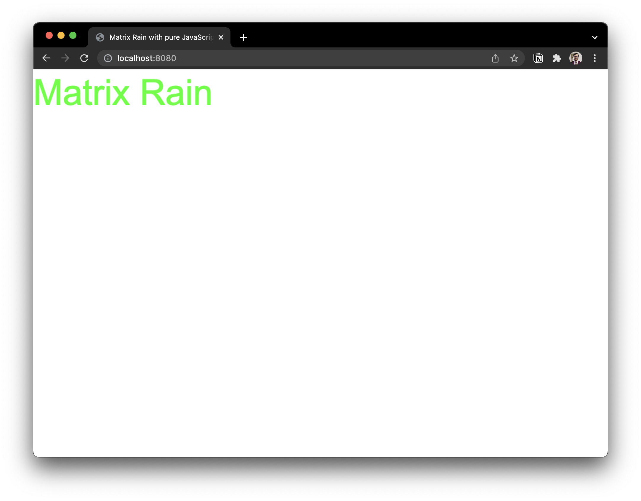 Matrix rain texto escrito em verde
