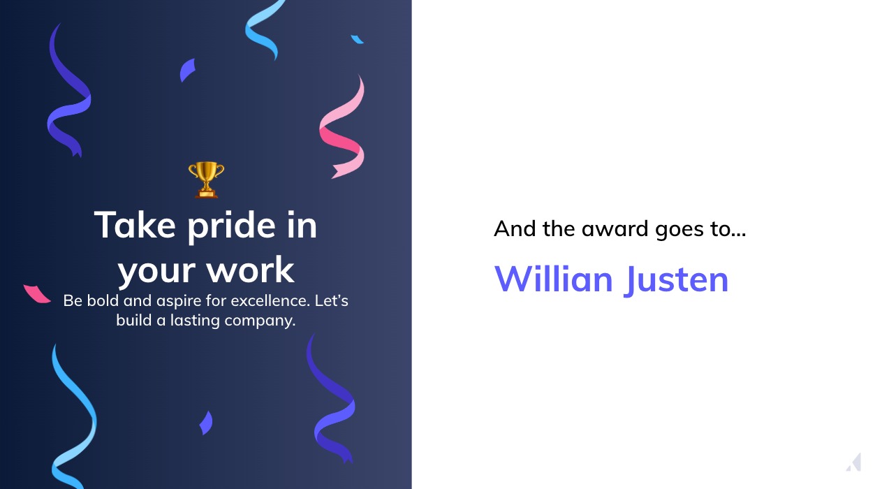 Prêmio de Take pride in your work