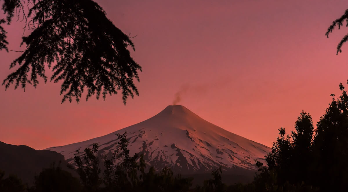Foto do vulcão villarica